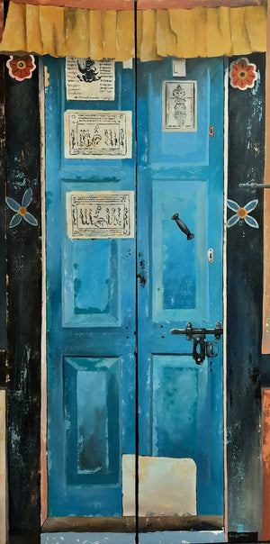 The Old Door - Contemporary Bhutanese Painting - InspiredByBhutan