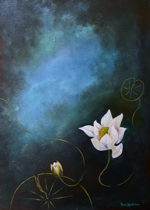Lotus - Contemporary Bhutanese Painting - InspiredByBhutan