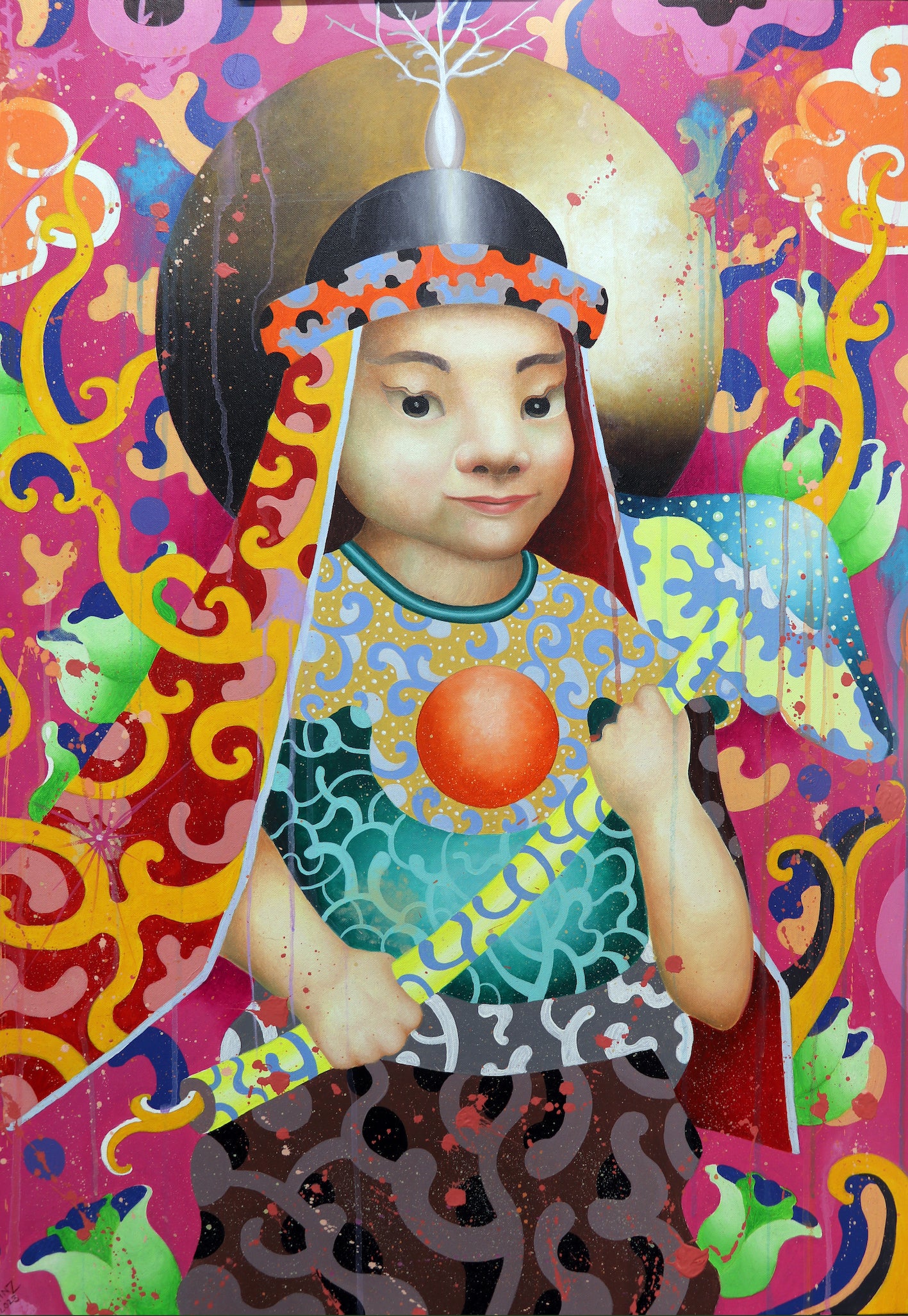 'INTERDIMENSIONAL WARRIOR' - Contemporary Bhutanese Painting